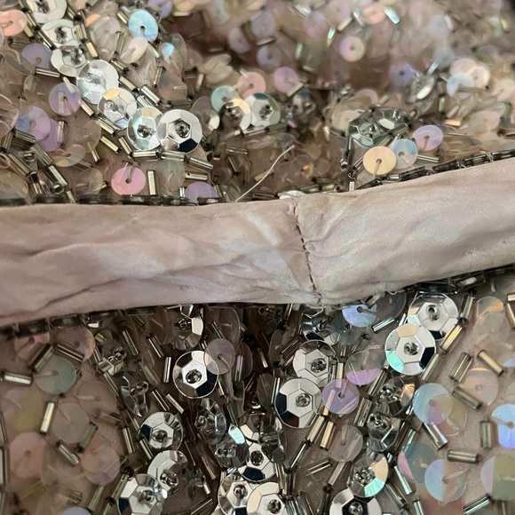 Caché Vintage Bsby Pink Sequined/Beaded embellished Halter Neck Dress Sz 4 - Picture 10 of 10